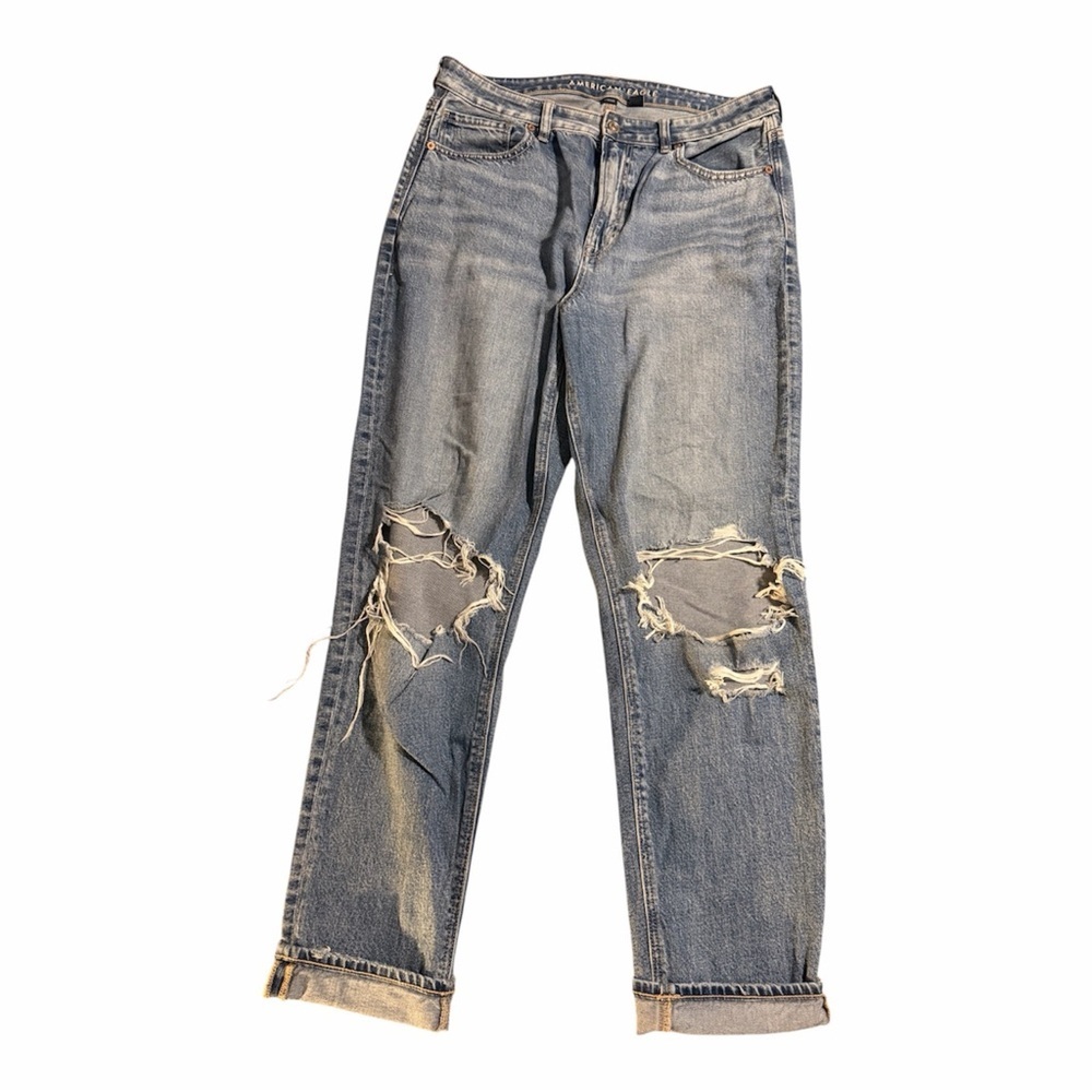 AE Strigid Ripped Mom Jean